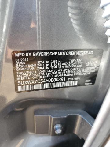 5UXWX7C54E0E80381 - 2014 BMW X3 XDRIVE3 SILVER photo 13