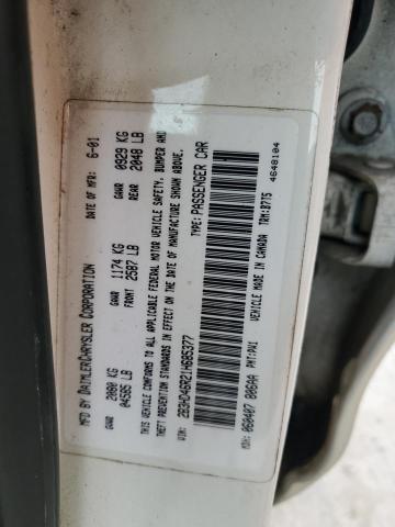 2B3HD46R21H685377 - 2001 DODGE INTREPID S თეთრი ფოტო 12