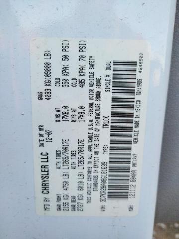 3D7KR28A08G181699 - 2008 DODGE RAM 2500 S WHITE photo 12