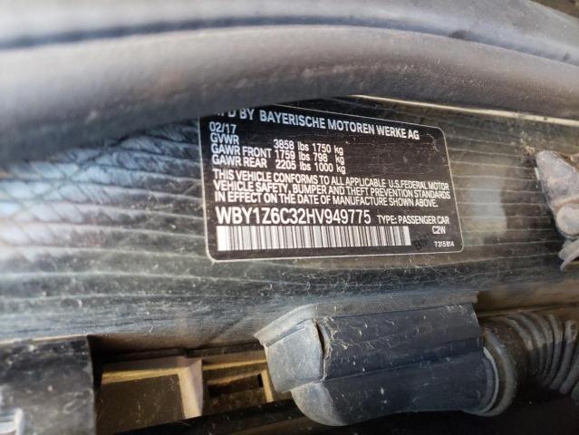 WBY1Z6C32HV949775 - 2017 BMW I3 BEV BLACK photo 12