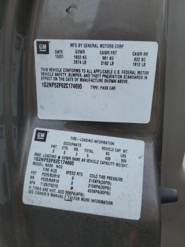 1G2NF52F62C174695 - 2002 PONTIAC GRAND AM S BEIGE photo 12