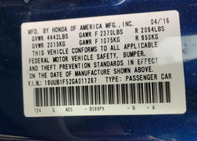 19UUB1F52GA****** - 2016 ACURA TLX TECH BLUE photo 12