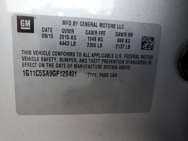 1G11C5SA9GF120491 - 2016 CHEVROLET MALIBU LIM SILVER photo 12