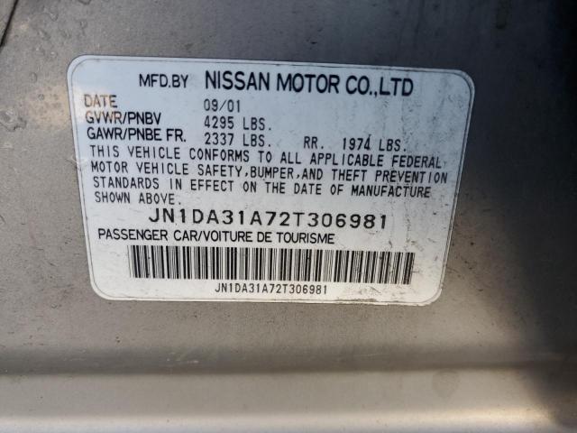 JN1DA31A72T306981 - 2002 NISSAN MAXIMA GLE GRAY photo 12