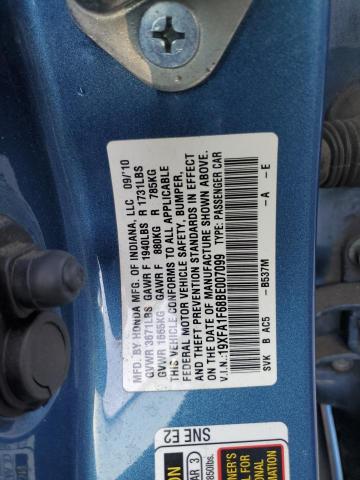 19XFA1F68BE007099 - 2011 HONDA CIVIC LX-S Mavi foto 12