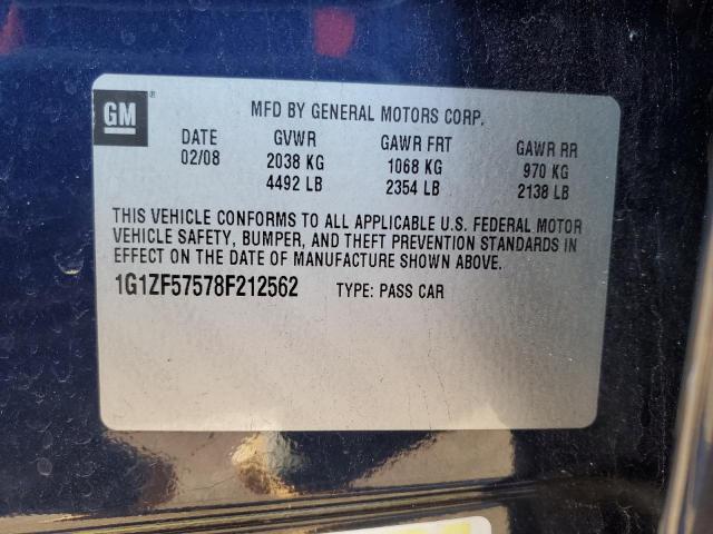 1G1ZF57578F212562 - 2008 CHEVROLET MALIBU HYB BLUE photo 12