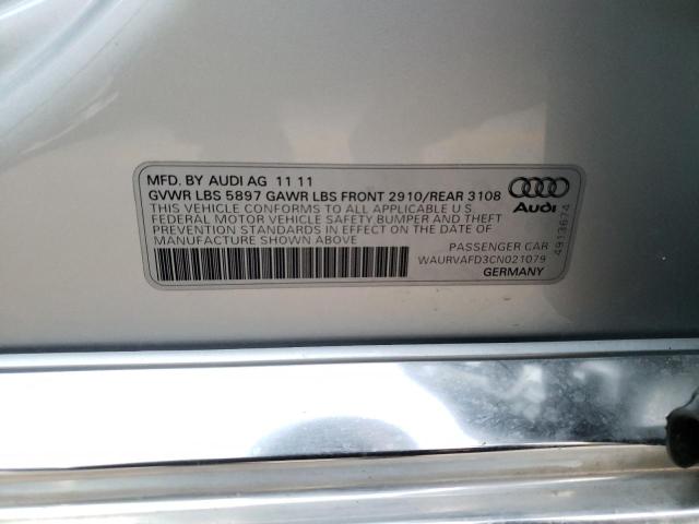 WAURVAFD3CN021079 - 2012 AUDI A8 L QUATT SILVER photo 12