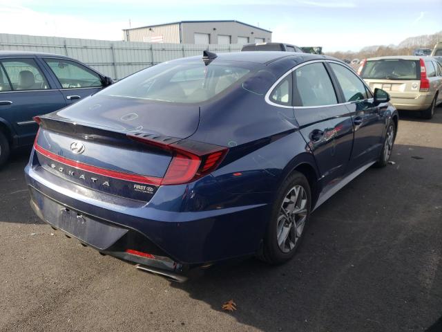 5NPEL4JA5MH118727 - 2021 HYUNDAI SONATA SEL BLUE photo 4