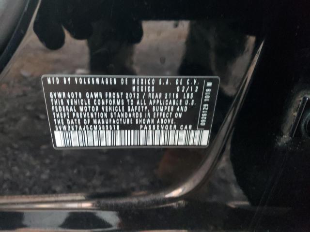 3VW2K7AJ5CM383578 - 2012 VOLKSWAGEN JETTA BASE 黑色 照片 12