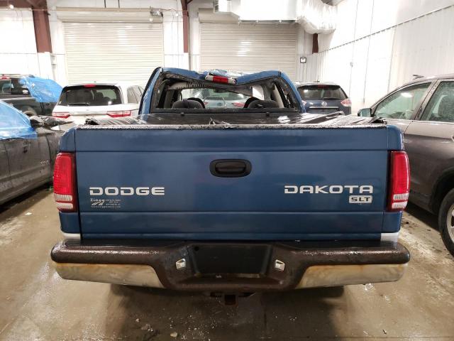 1D7HG48N74S706727 - 2004 DODGE DAKOTA QUA BLUE photo 6