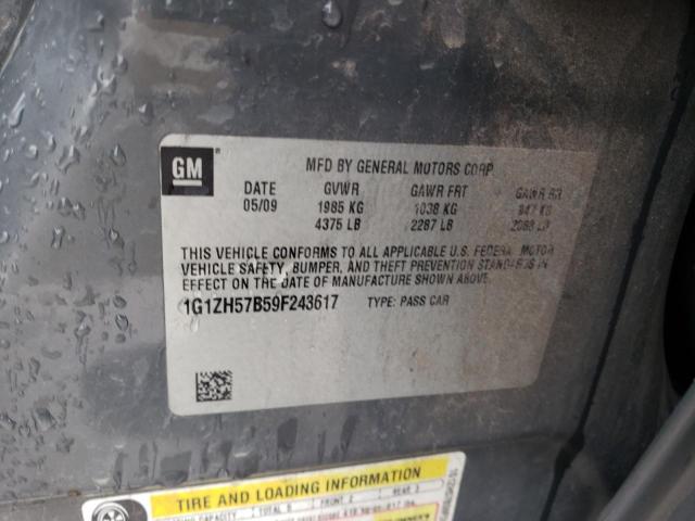 1G1ZH57B59F243617 - 2009 CHEVROLET MALIBU 1LT Grau Foto 12