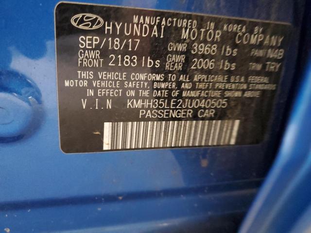 KMHH35LE2JU040505 - 2018 HYUNDAI ELANTRA GT BLUE photo 12