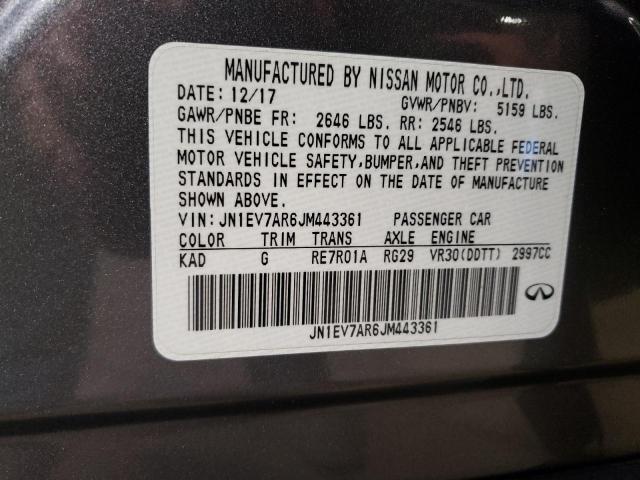 JN1EV7AR6JM443361 - 2018 INFINITI Q50 LUXE GRAY photo 13