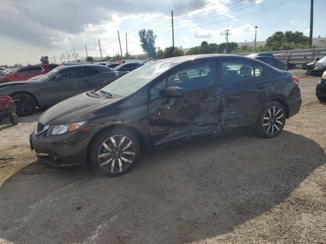 2HGFB2F99EH519753 - 2014 HONDA CIVIC EXL Qəhvəyi foto 1