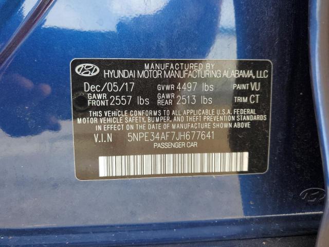 5NPE34AF7JH677641 - 2018 HYUNDAI SONATA SPO BLUE photo 12