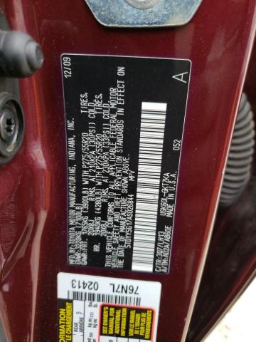 5TDYY5G17AS026844 - 2010 TOYOTA SEQUOIA PL MAROON photo 13