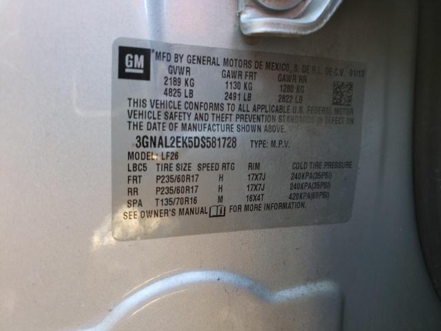 3GNAL2EK5DS581728 - 2013 CHEVROLET CAPTIVA LS 银色 照片 13