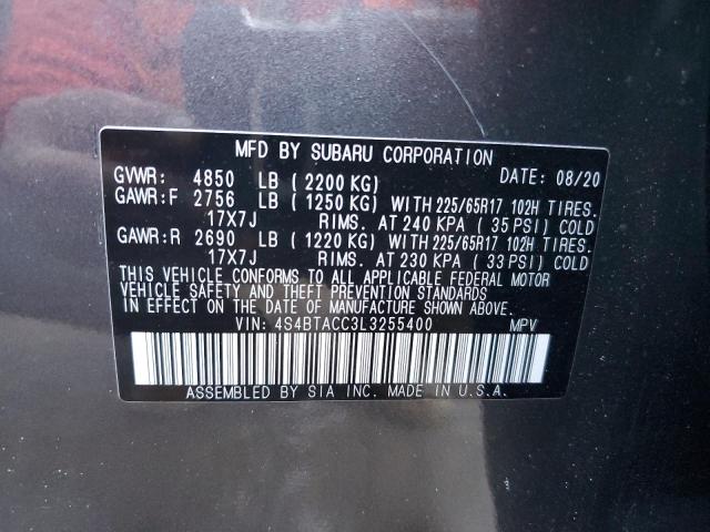 4S4BTACC3L3255400 - 2020 SUBARU OUTBACK PR GRAY photo 13