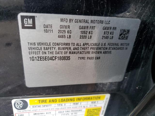 1G1ZE5E04CF****** - 2012 CHEVROLET MALIBU LTZ შავი ფოტო 12