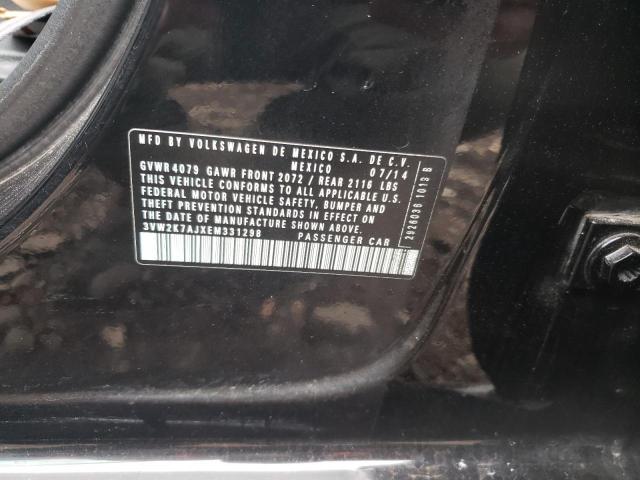 3VW2K7AJXEM331298 - 2014 VOLKSWAGEN JETTA BASE BLACK photo 12