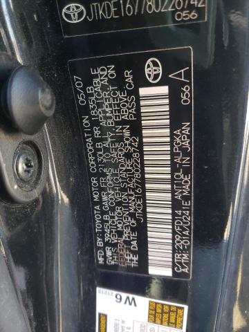 JTKDE167780228742 - 2008 TOYOTA SCION TC BLACK photo 12