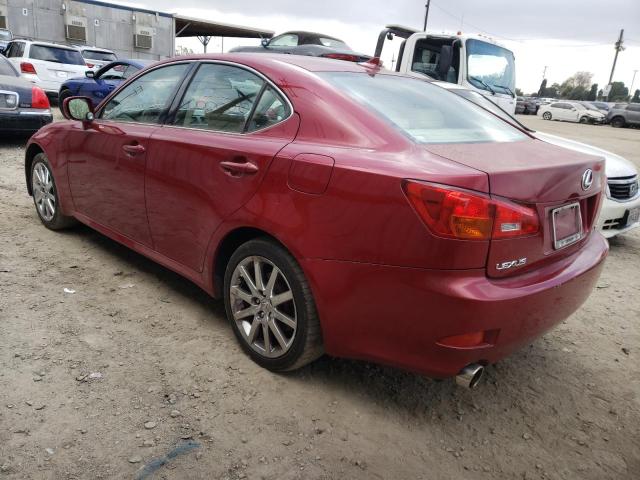 JTHCK262275010634 - 2007 LEXUS IS 250 RED photo 2