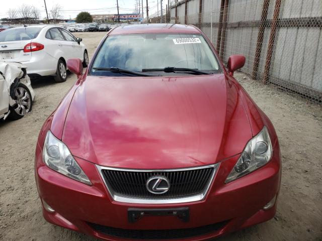 JTHCK262275010634 - 2007 LEXUS IS 250 RED photo 5