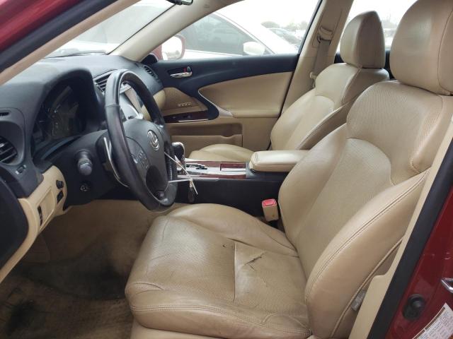 JTHCK262275010634 - 2007 LEXUS IS 250 RED photo 7