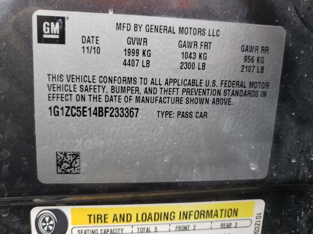 1G1ZC5E14BF233367 - 2011 CHEVROLET MALIBU 1LT Grau Foto 12