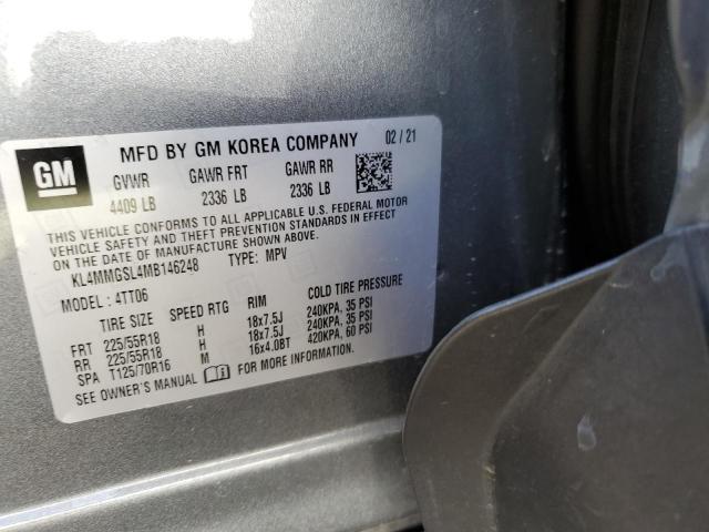 KL4MMGSL4MB146248 - 2021 BUICK ENCORE GX GRAY photo 13