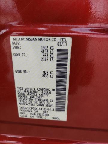 1N4AZ0CP5DC400441 - 2013 NISSAN LEAF S RED photo 12