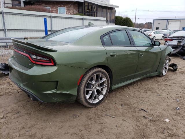 2C3CDXHG7NH157303 - 2022 DODGE CHARGER GT GREEN photo 3