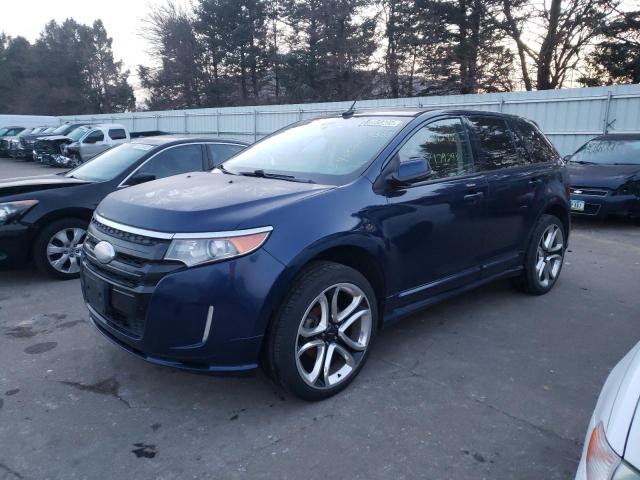 2FMDK3AK8CBA79333 - 2012 FORD EDGE SPORT BLUE photo 1