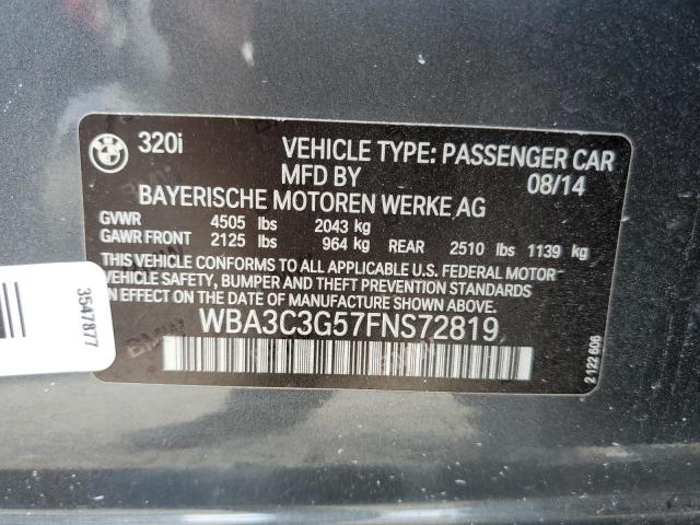 WBA3C3G57FNS72819 - 2015 BMW 320 I XDRI 石墨色 照片 12