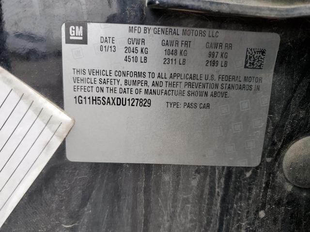 1G11H5SAXDU127829 - 2013 CHEVROLET MALIBU LTZ შავი ფოტო 12