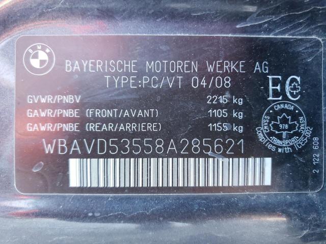 WBAVD53558A285621 - 2008 BMW 335 XI GRAY photo 13