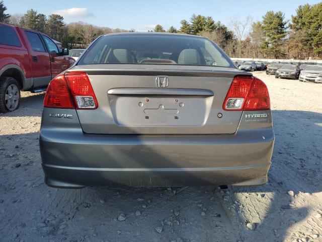 JHMES966X5S022386 - 2005 HONDA CIVIC HYBR GRAY photo 6