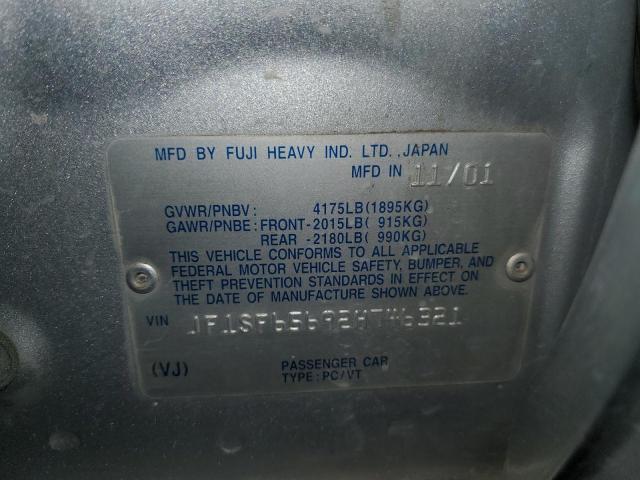 JF1SF65692H746321 - 2002 SUBARU FORESTER S SILVER photo 12