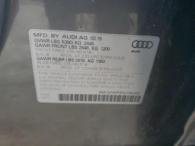 WA1LFAFP3FA108308 - 2015 AUDI Q5 PREMIUM GRAY photo 13