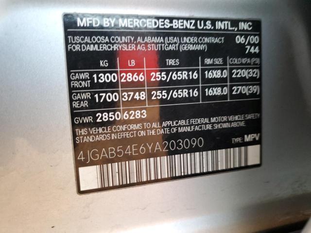 4JGAB54E6YA203090 - 2000 MERCEDES-BENZ ML 320 SILVER photo 13