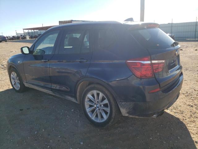 5UXWX9C53D0A15455 - 2013 BMW X3 XDRIVE2 BLUE photo 2