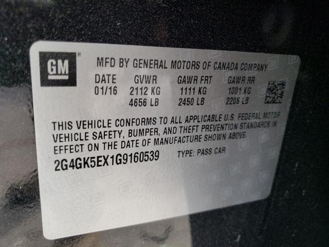 2G4GK5EX1G9160539 - 2016 BUICK REGAL BLACK photo 12