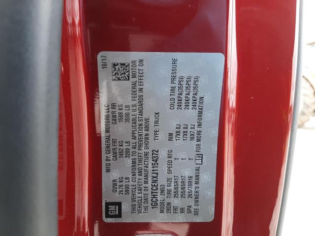 1GCHTCENXJ1****** - 2018 CHEVROLET COLORADO L MAROON photo 13