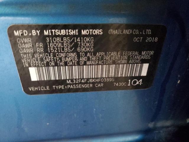 ML32F4FJ6KHF03895 - 2019 MITSUBISHI MIRAGE G4 BLUE photo 13