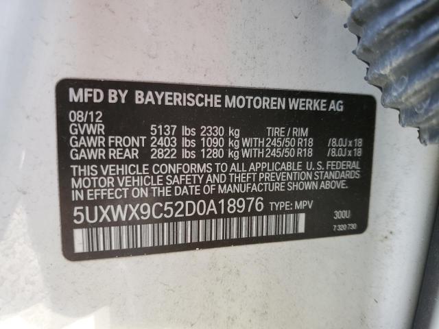 5UXWX9C52D0A18976 - 2013 BMW X3 XDRIVE2 WHITE photo 13