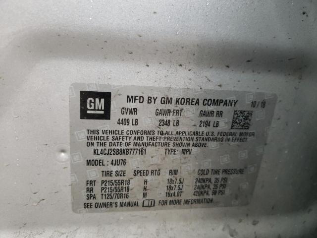 KL4CJ2SB8KB777161 - 2019 BUICK ENCORE SPO SILVER photo 13