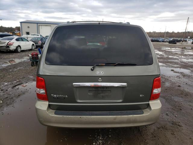 KNDUP131446574711 - 2004 KIA SEDONA EX GREEN photo 6