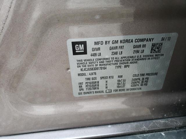 KL4CJGSB3DB170164 - 2013 BUICK ENCORE BROWN photo 13