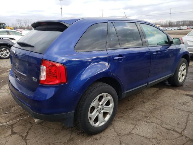 2FMDK4JC5DBC94815 - 2013 FORD EDGE SEL BLUE photo 3