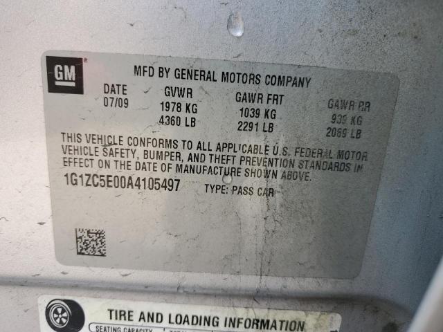 1G1ZC5E00A4105497 - 2010 CHEVROLET MALIBU 1LT 银色 照片 12